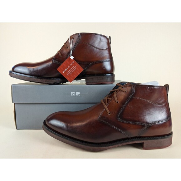 Stacy Adams Chukka Boot Mens 11.5 Kyron Cognac Brown Leather Plain Toe Shoes NWB main image 8